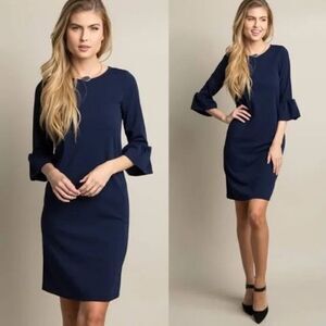 Boden Lavinia Point bell sleeve knit size 4 royalcore dress
